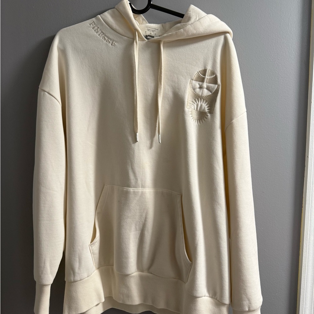 SOLD PUMA Cream Hooded Sweatshirt Unisex